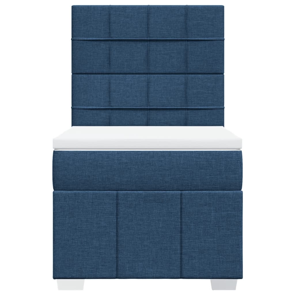 Sommier à lattes de lit avec matelas Bleu 100x200 cm Tissu - XIOS
