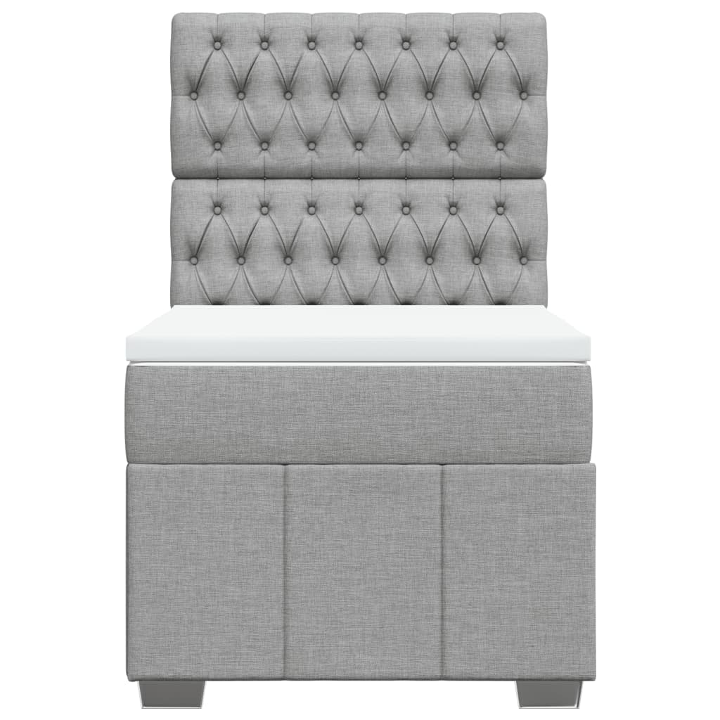 Sommier à lattes de lit avec matelas Gris clair 100x200cm Tissu - XIOS