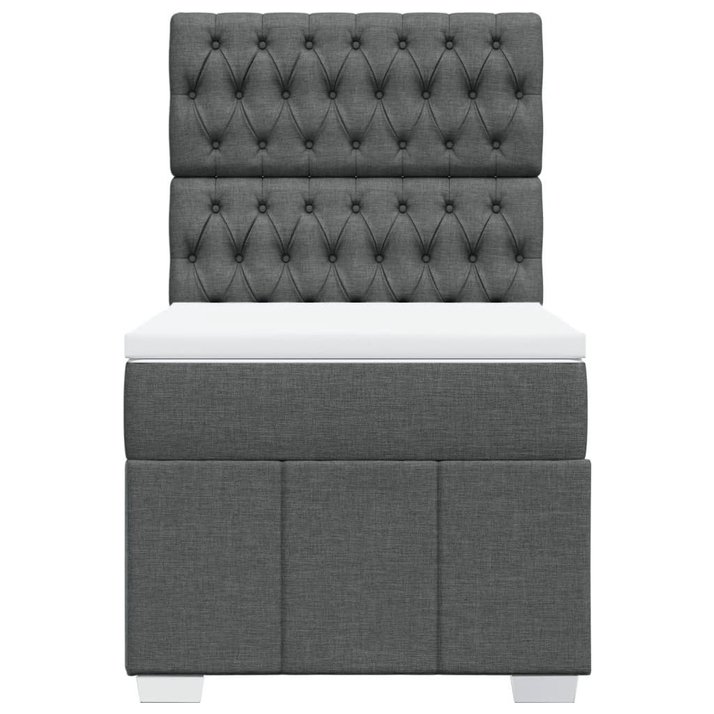 Sommier à lattes de lit avec matelas Gris foncé 100x200cm Tissu - XIOS