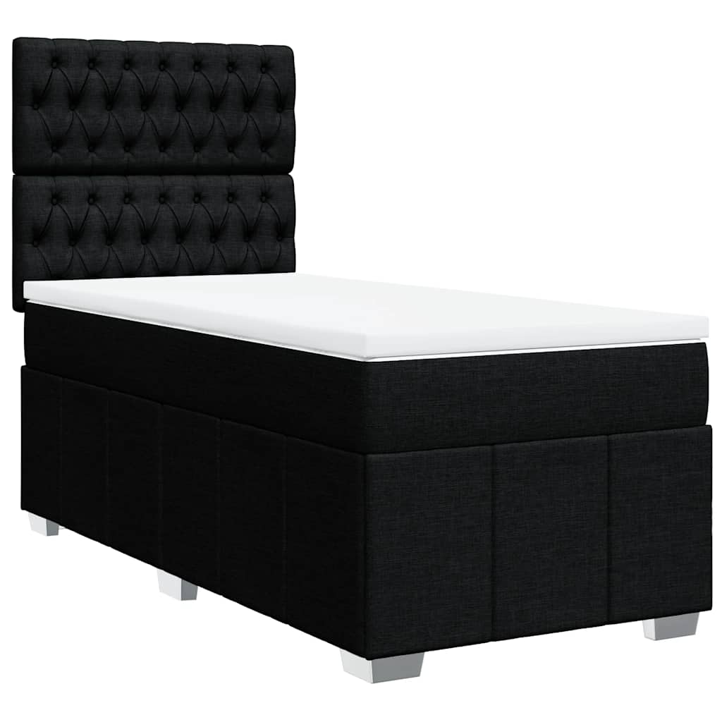 Sommier à lattes de lit avec matelas Noir 100x200 cm Tissu - XIOS