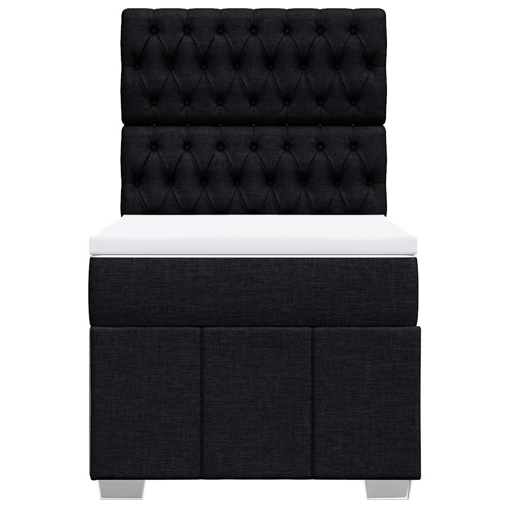 Sommier à lattes de lit avec matelas Noir 100x200 cm Tissu - XIOS