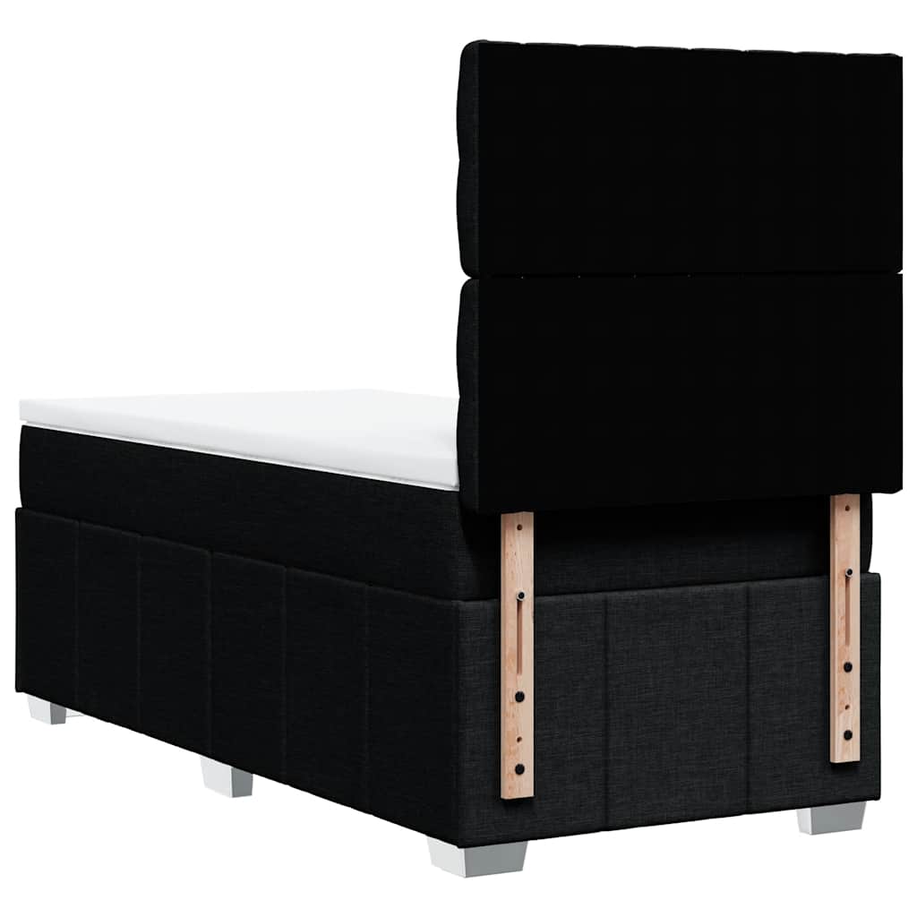 Sommier à lattes de lit avec matelas Noir 100x200 cm Tissu - XIOS