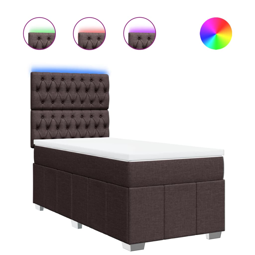 Sommier à lattes de lit avec matelas Marron foncé 100x200 cm - XIOS