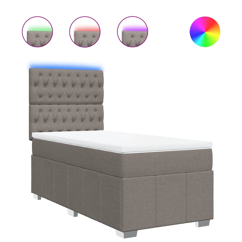 Sommier à lattes de lit avec matelas Taupe 100x200 cm Tissu - XIOS