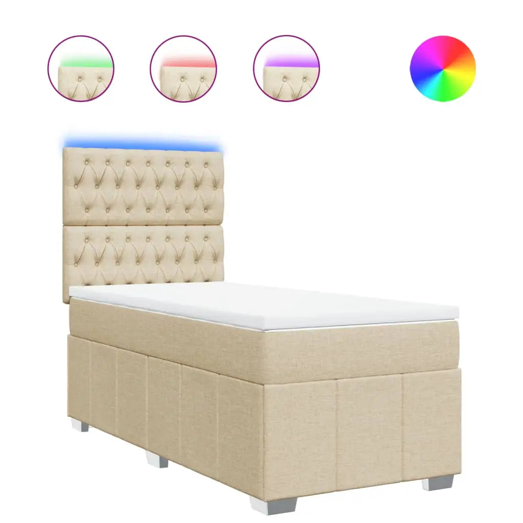 Sommier à lattes de lit avec matelas Crème 100x200 cm Tissu - XIOS