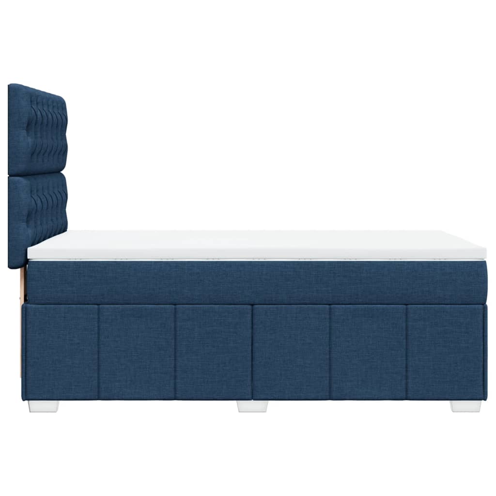 Sommier à lattes de lit avec matelas Bleu 100x200 cm Tissu - XIOS