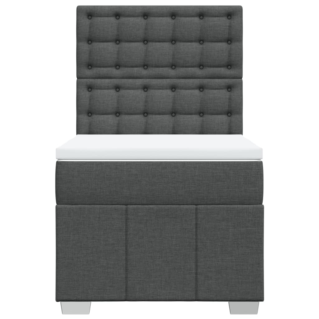 Sommier à lattes de lit avec matelas Gris foncé 100x200cm Tissu - XIOS
