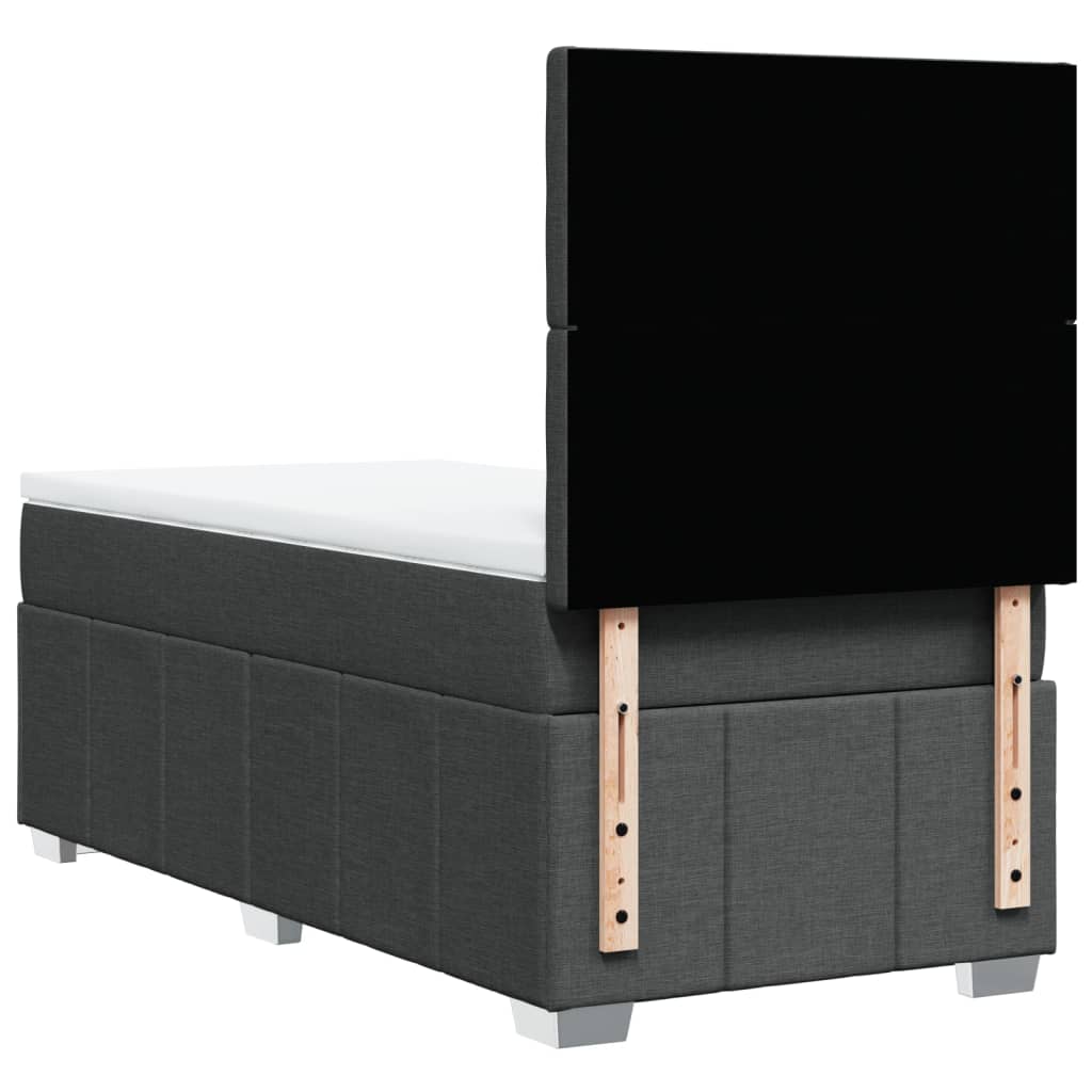 Sommier à lattes de lit avec matelas Gris foncé 100x200cm Tissu - XIOS