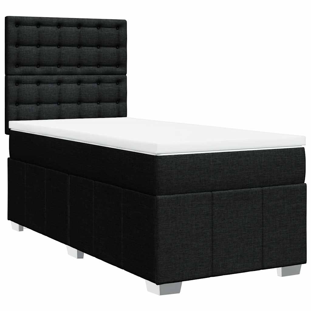 Sommier à lattes de lit avec matelas Noir 100x200 cm Tissu - XIOS
