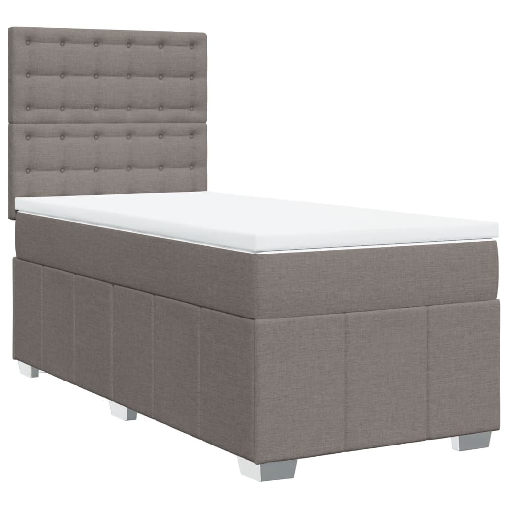 Sommier à lattes de lit avec matelas Taupe 100x200 cm Tissu - XIOS