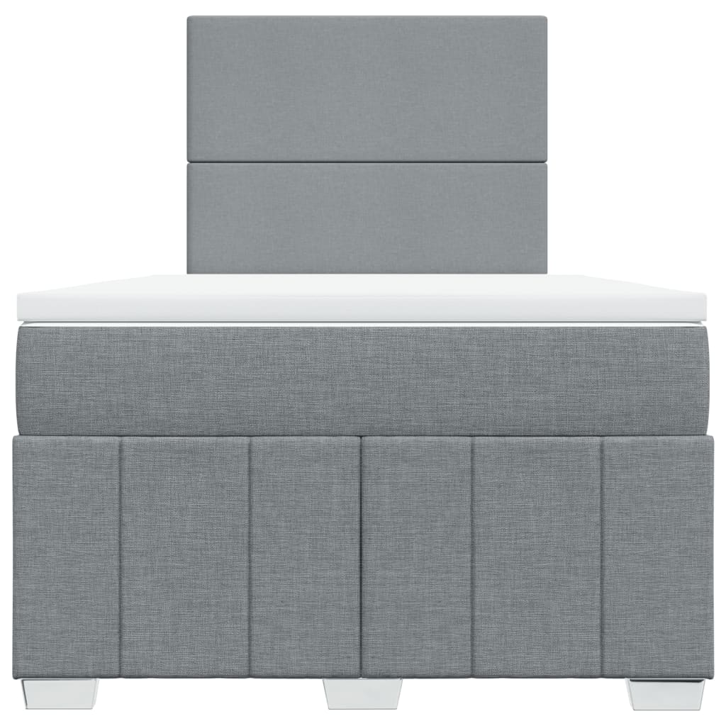 Sommier à lattes de lit et matelas gris clair 120x190 cm tissu - XIOS