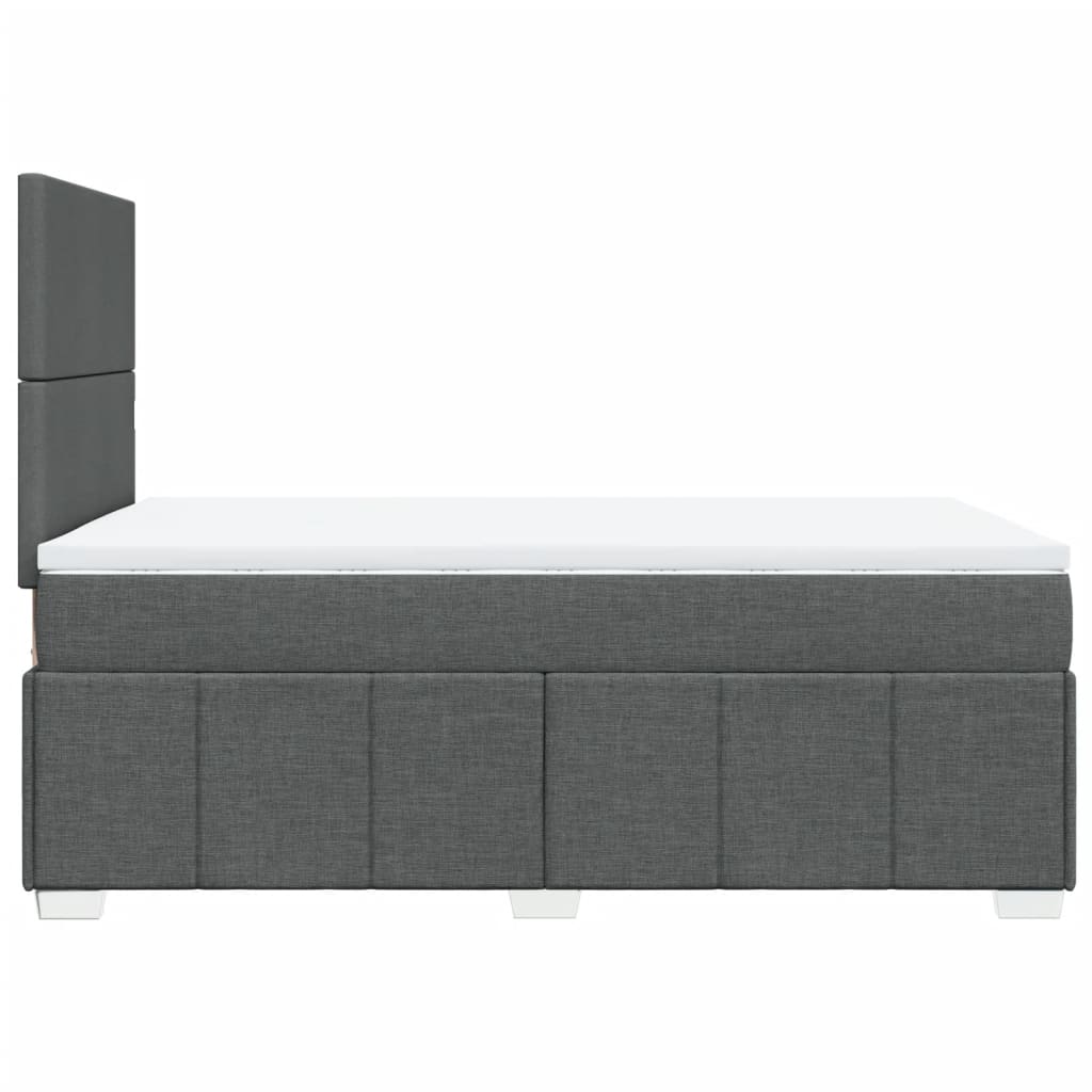 Sommier à lattes de lit avec matelas gris foncé 120x190cm tissu - XIOS