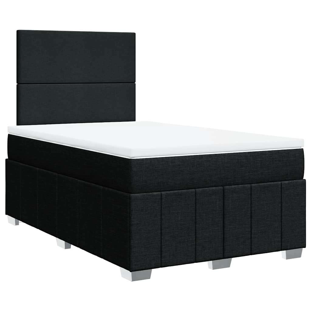Sommier à lattes de lit avec matelas noir 120x190 cm tissu - XIOS