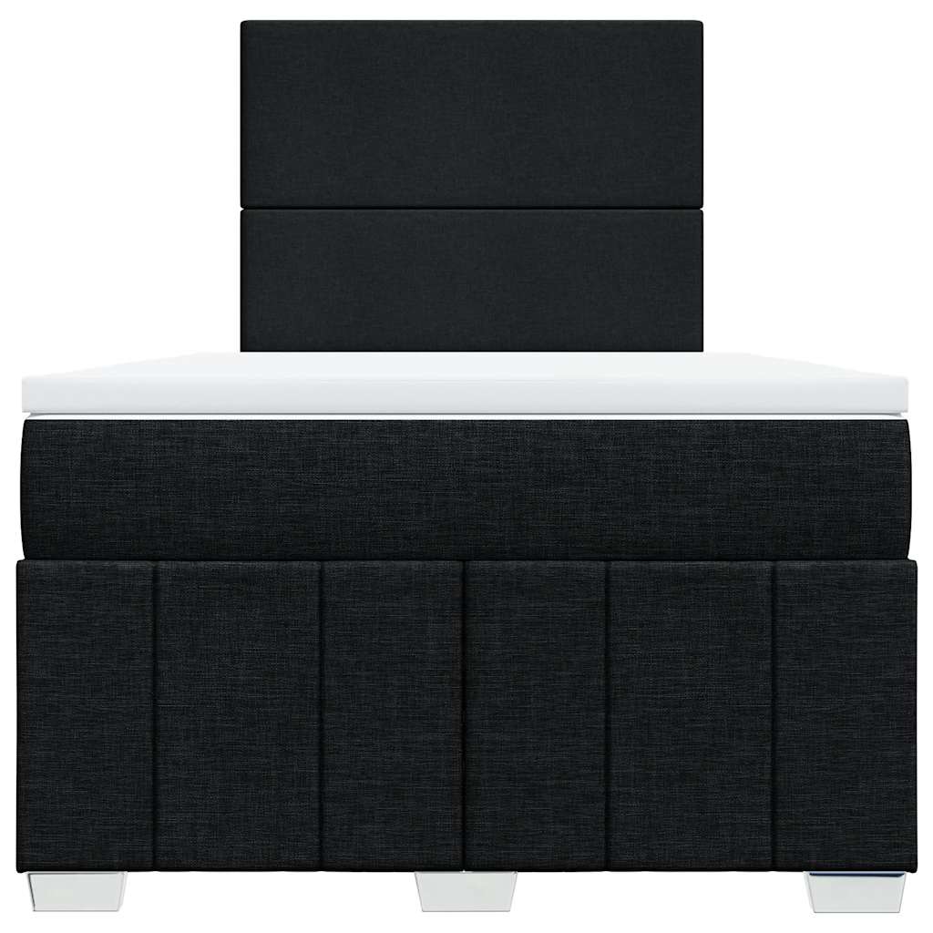 Sommier à lattes de lit avec matelas noir 120x190 cm tissu - XIOS