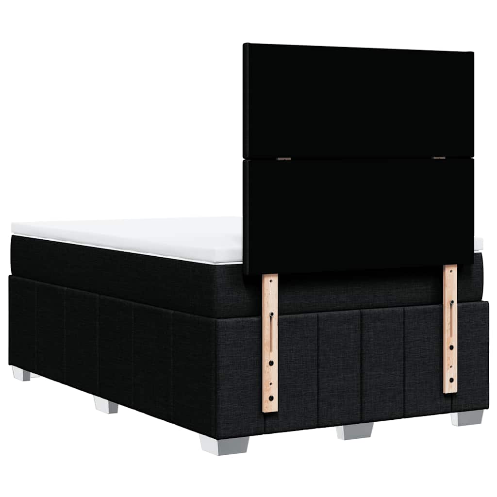 Sommier à lattes de lit avec matelas noir 120x190 cm tissu - XIOS