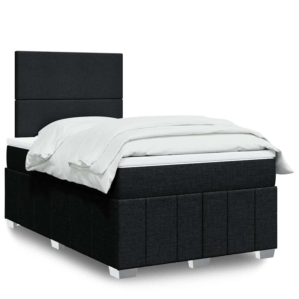 Sommier à lattes de lit avec matelas noir 120x190 cm tissu - XIOS