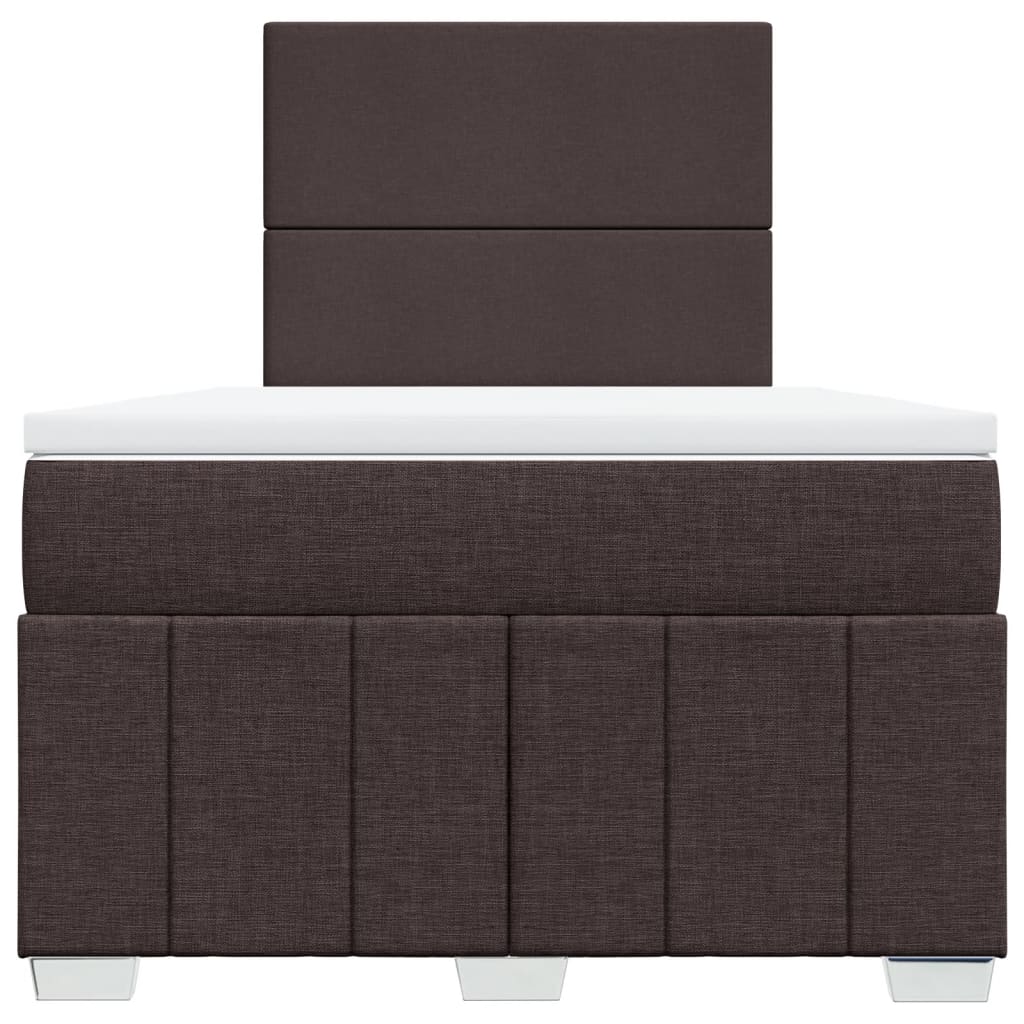 Sommier à lattes de lit et matelas marron foncé 120x190cm tissu - XIOS