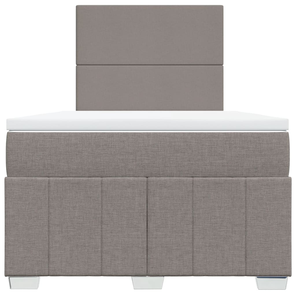 Sommier à lattes de lit avec matelas taupe 120x190 cm tissu - XIOS
