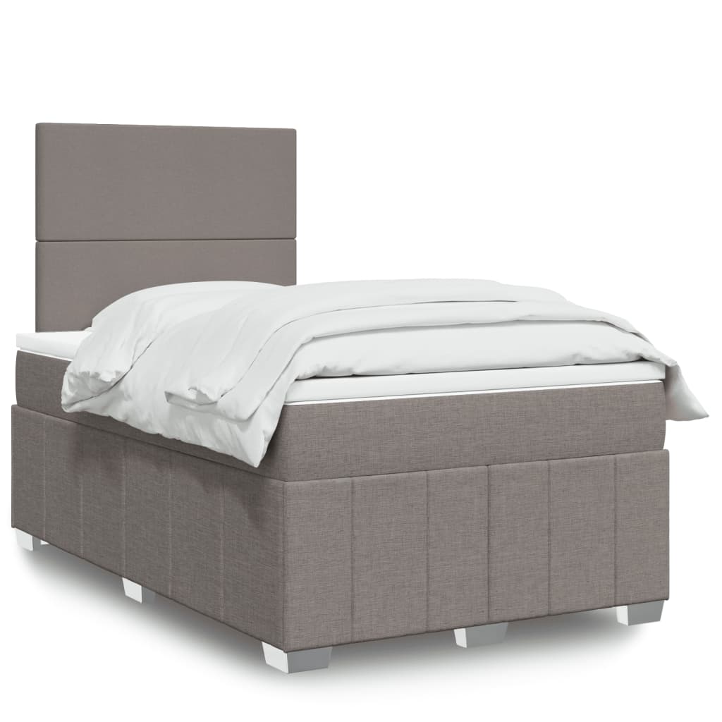Sommier à lattes de lit avec matelas taupe 120x190 cm tissu - XIOS