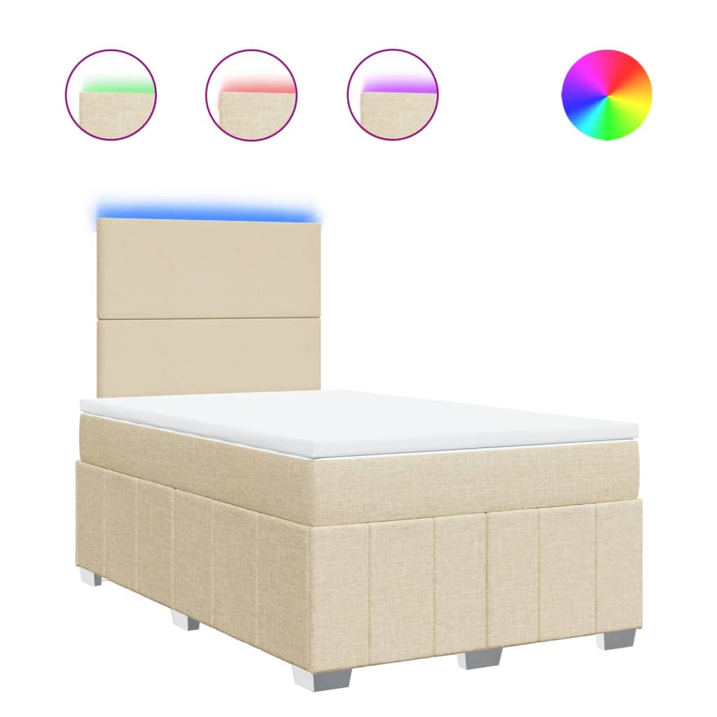 Sommier à lattes de lit avec matelas crème 120x190 cm tissu - XIOS