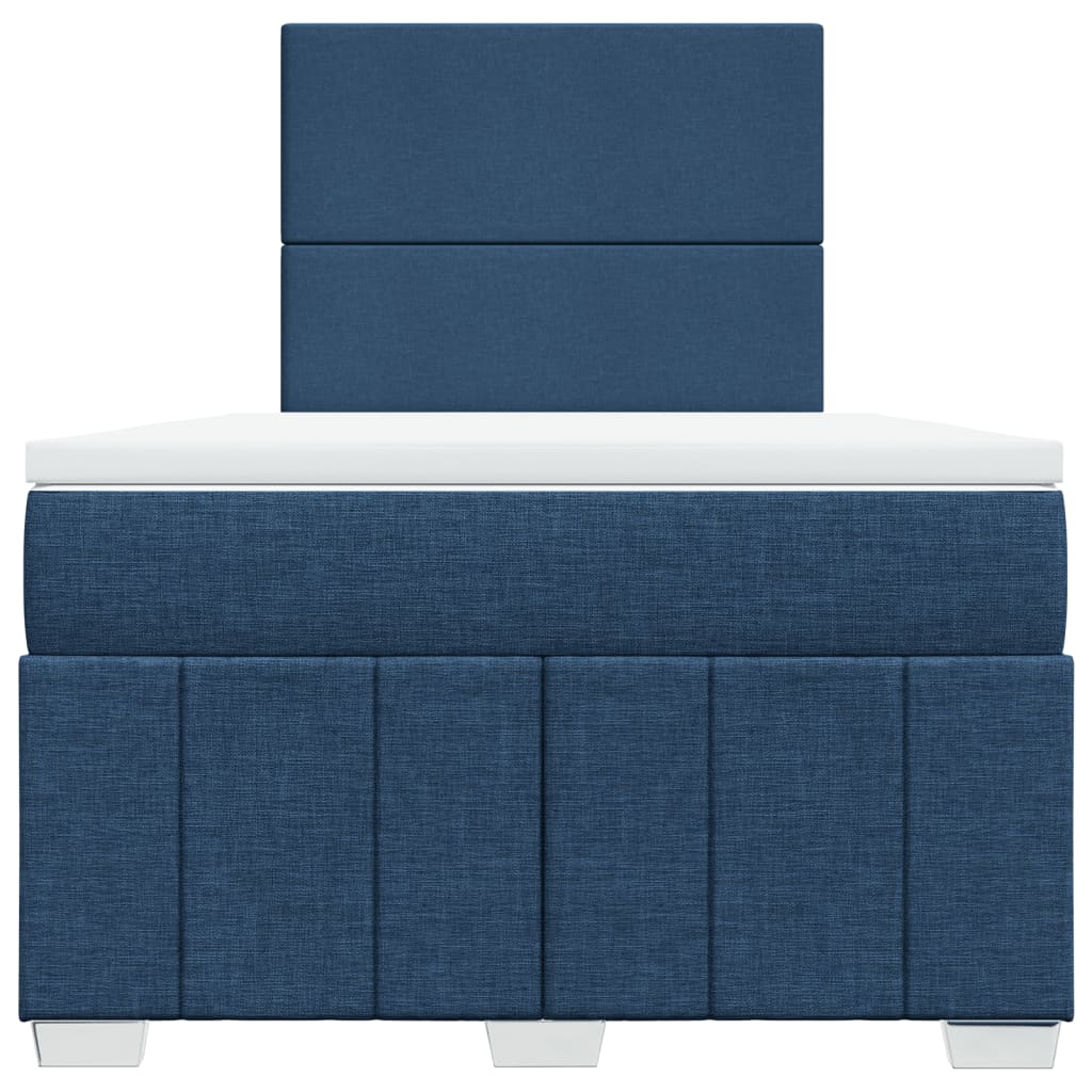 Sommier à lattes de lit avec matelas bleu 120x190 cm tissu - XIOS