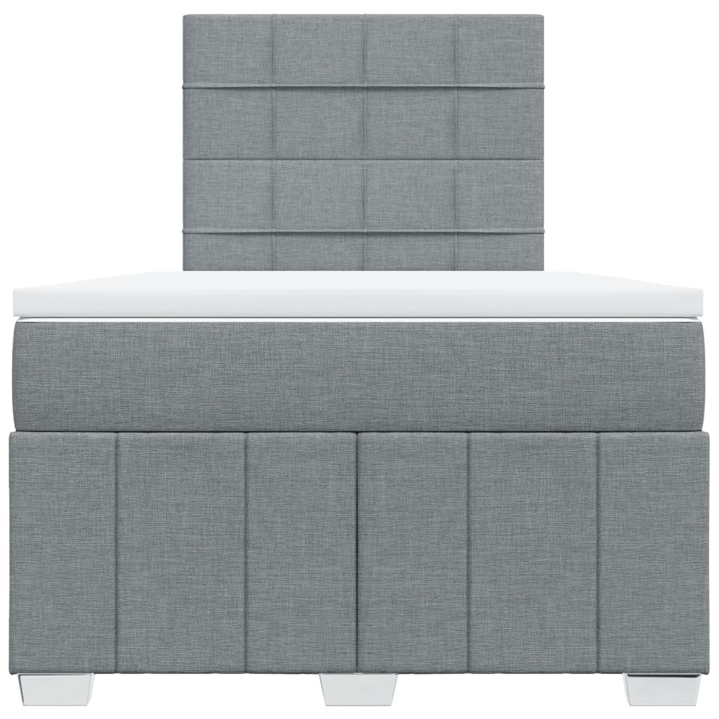 Sommier à lattes de lit et matelas gris clair 120x190 cm tissu - XIOS