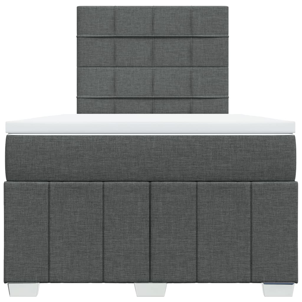 Sommier à lattes de lit avec matelas gris foncé 120x190cm tissu - XIOS