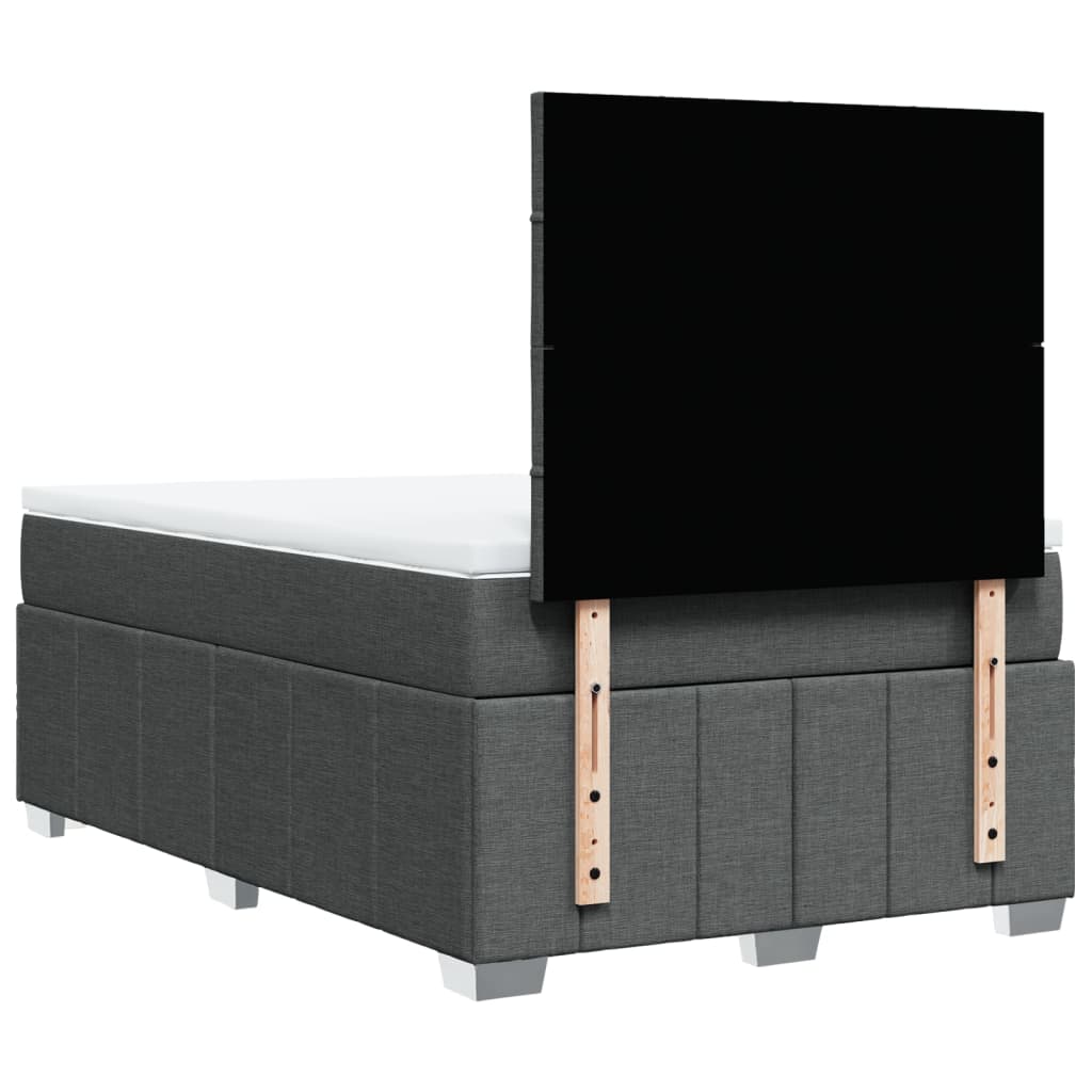 Sommier à lattes de lit avec matelas gris foncé 120x190cm tissu - XIOS