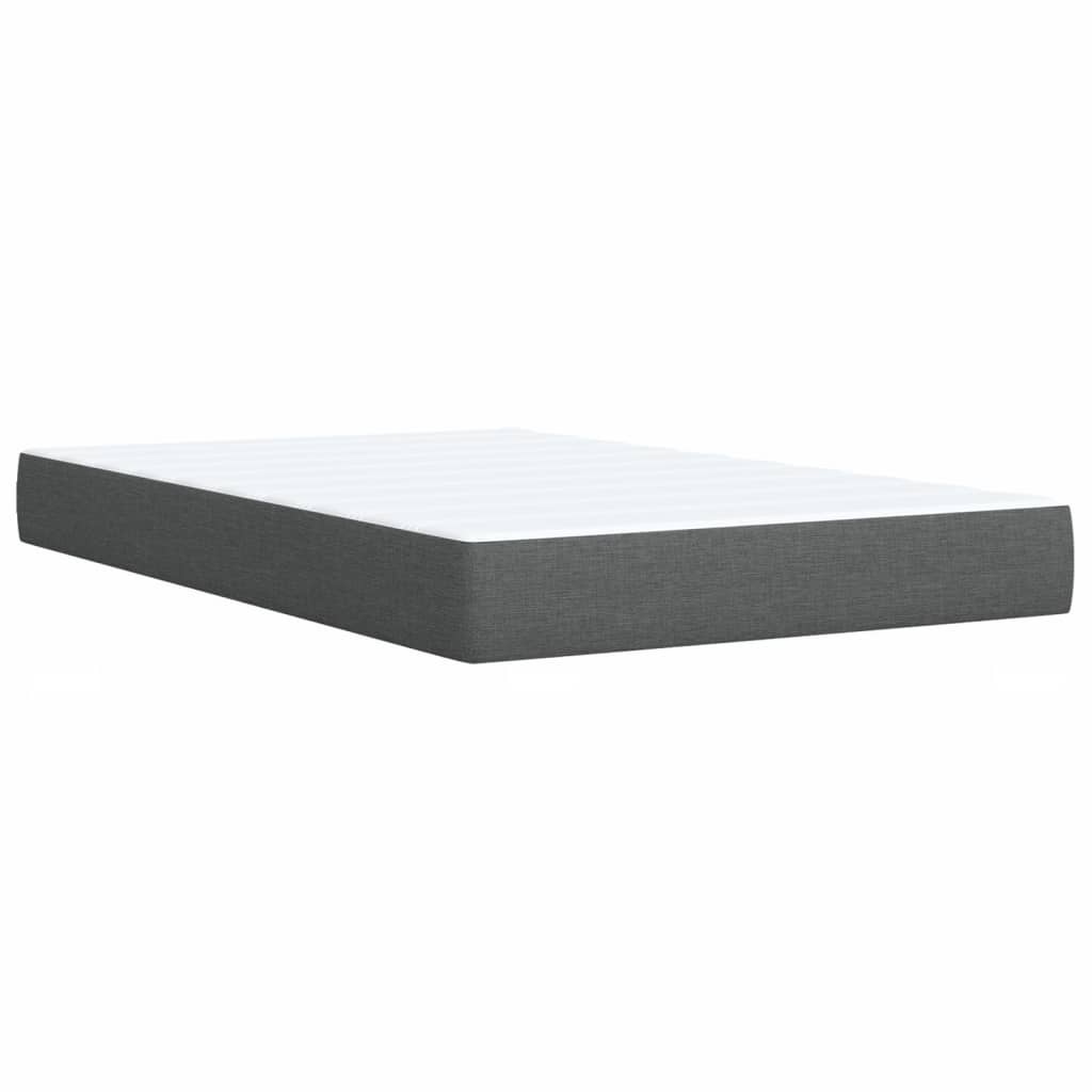Sommier à lattes de lit avec matelas gris foncé 120x190cm tissu - XIOS