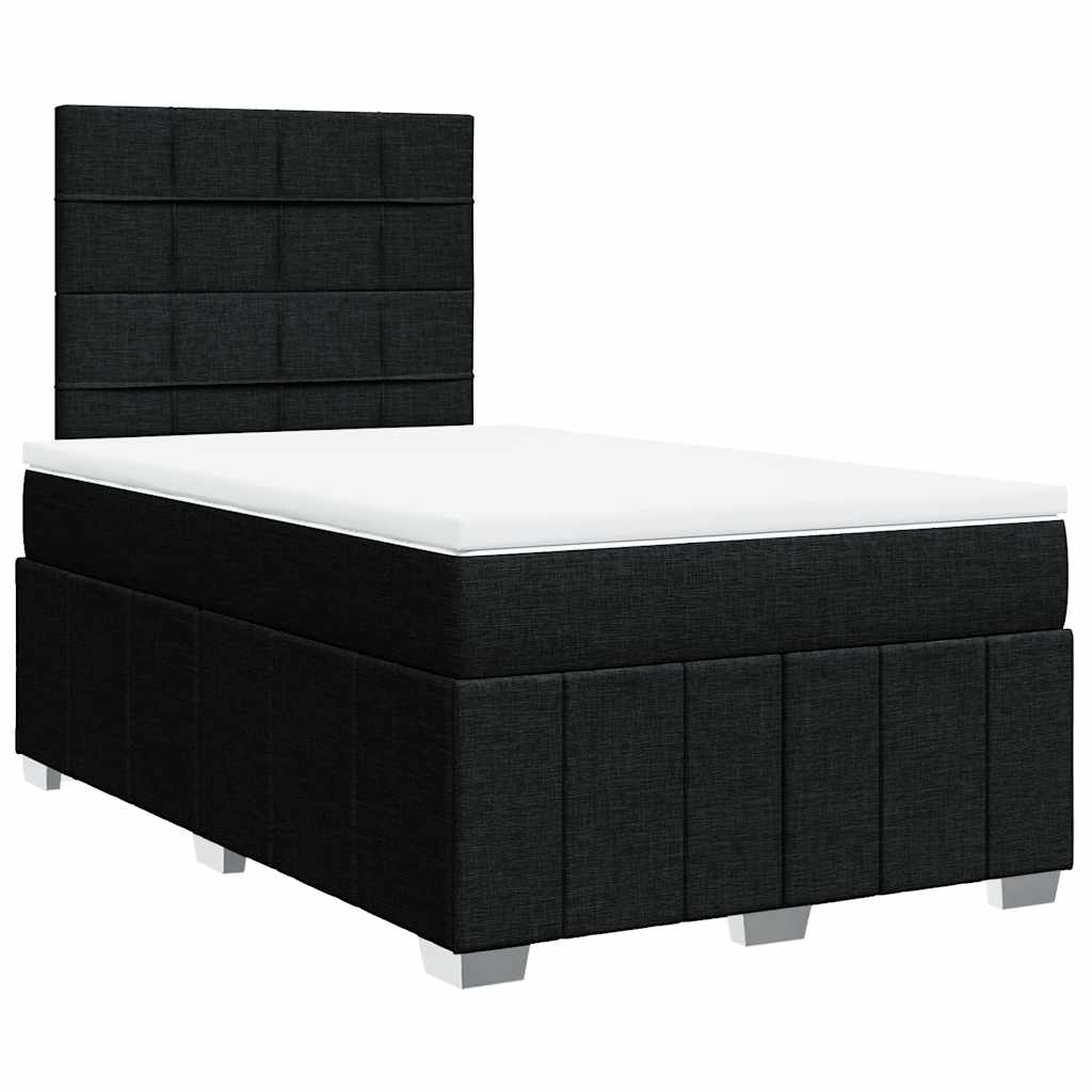 Sommier à lattes de lit avec matelas noir 120x190 cm tissu - XIOS