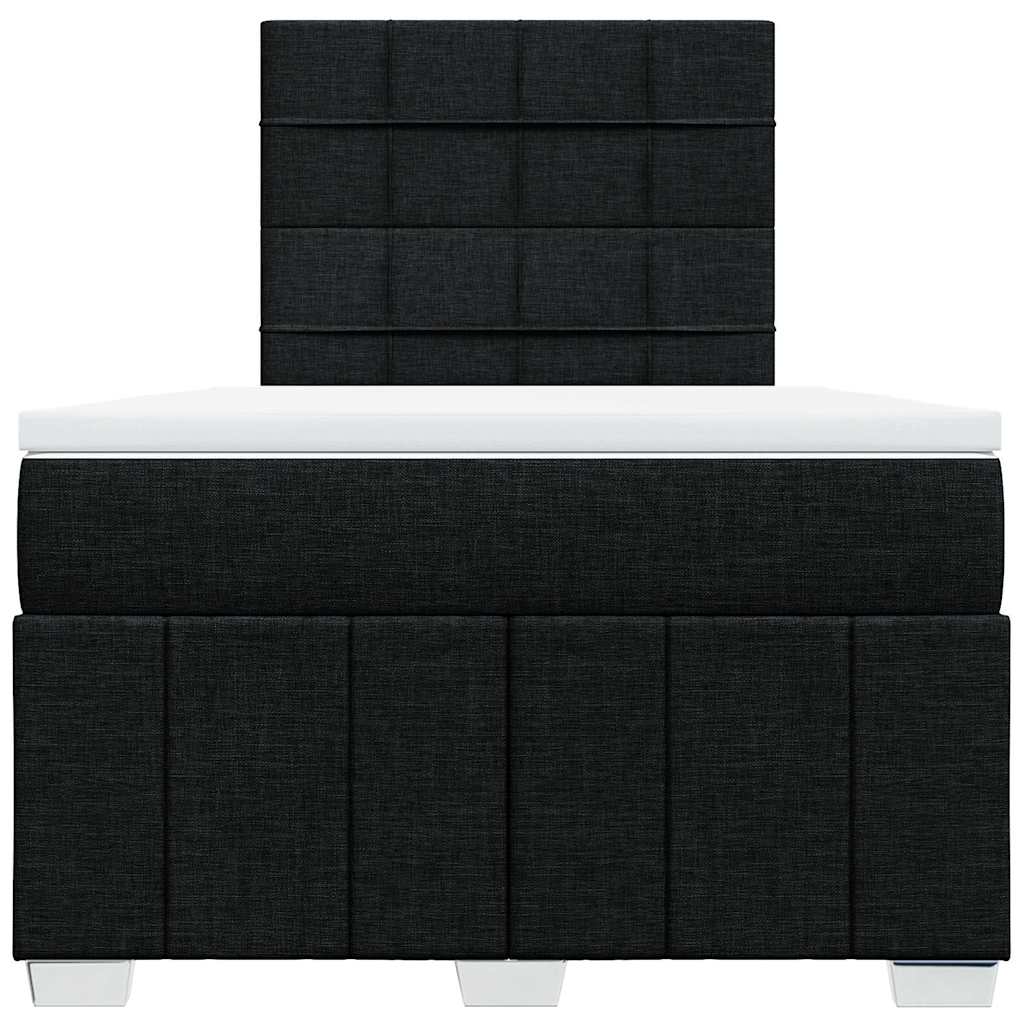 Sommier à lattes de lit avec matelas noir 120x190 cm tissu - XIOS