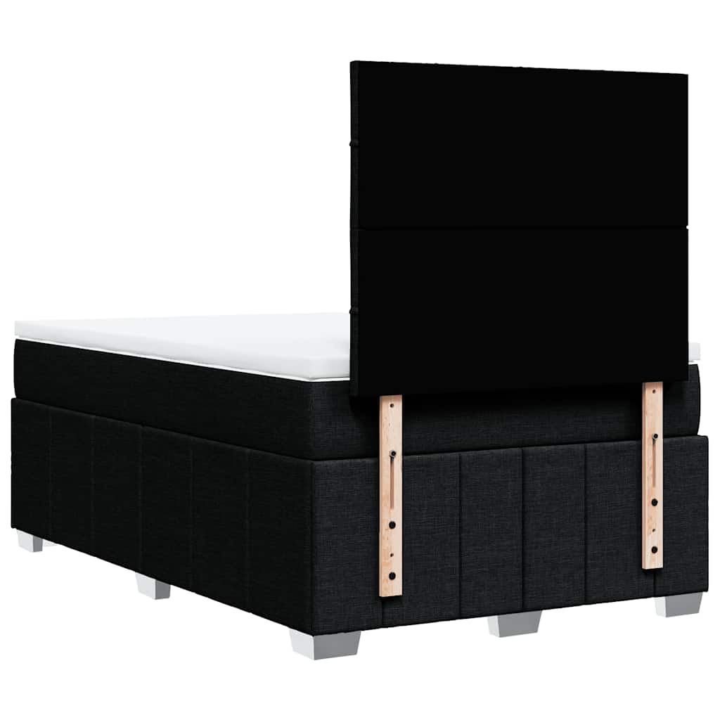 Sommier à lattes de lit avec matelas noir 120x190 cm tissu - XIOS