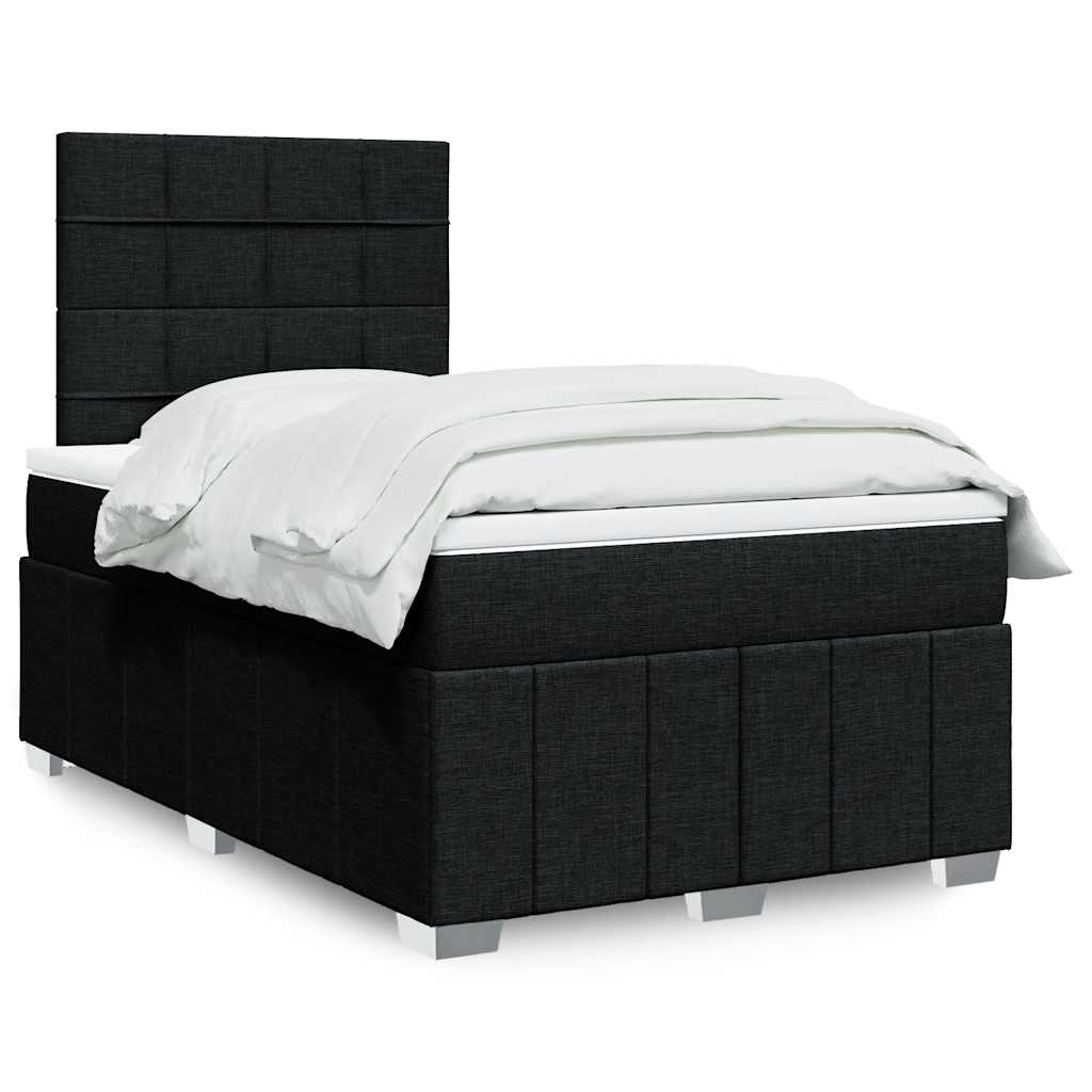 Sommier à lattes de lit avec matelas noir 120x190 cm tissu - XIOS
