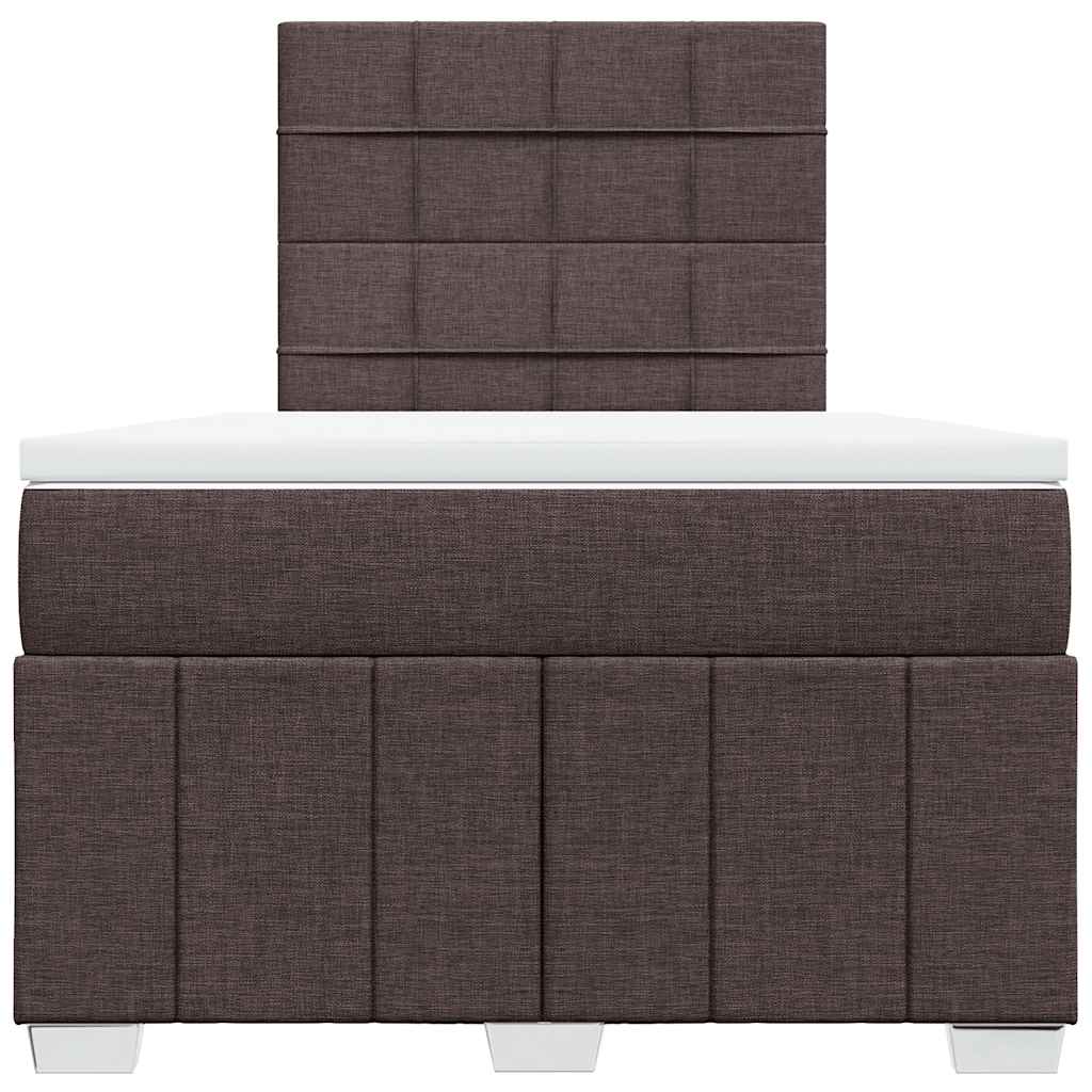 Sommier à lattes de lit et matelas marron foncé 120x190cm tissu - XIOS