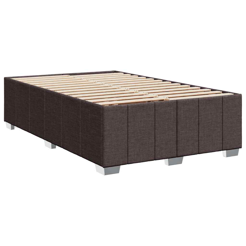 Sommier à lattes de lit et matelas marron foncé 120x190cm tissu - XIOS