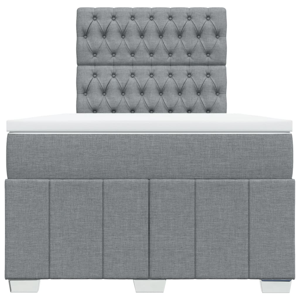 Sommier à lattes de lit et matelas gris clair 120x190 cm tissu - XIOS