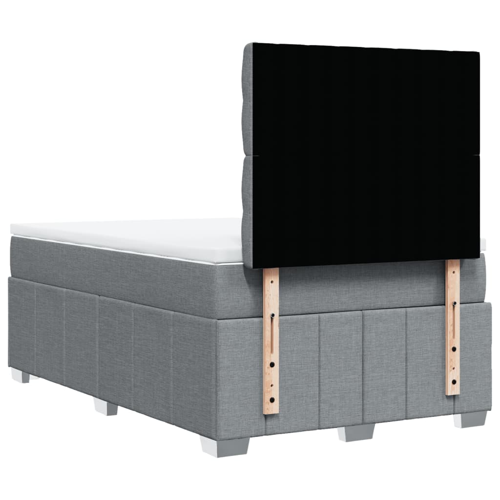 Sommier à lattes de lit et matelas gris clair 120x190 cm tissu - XIOS
