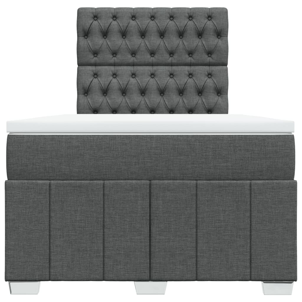 Sommier à lattes de lit avec matelas gris foncé 120x190cm tissu - XIOS