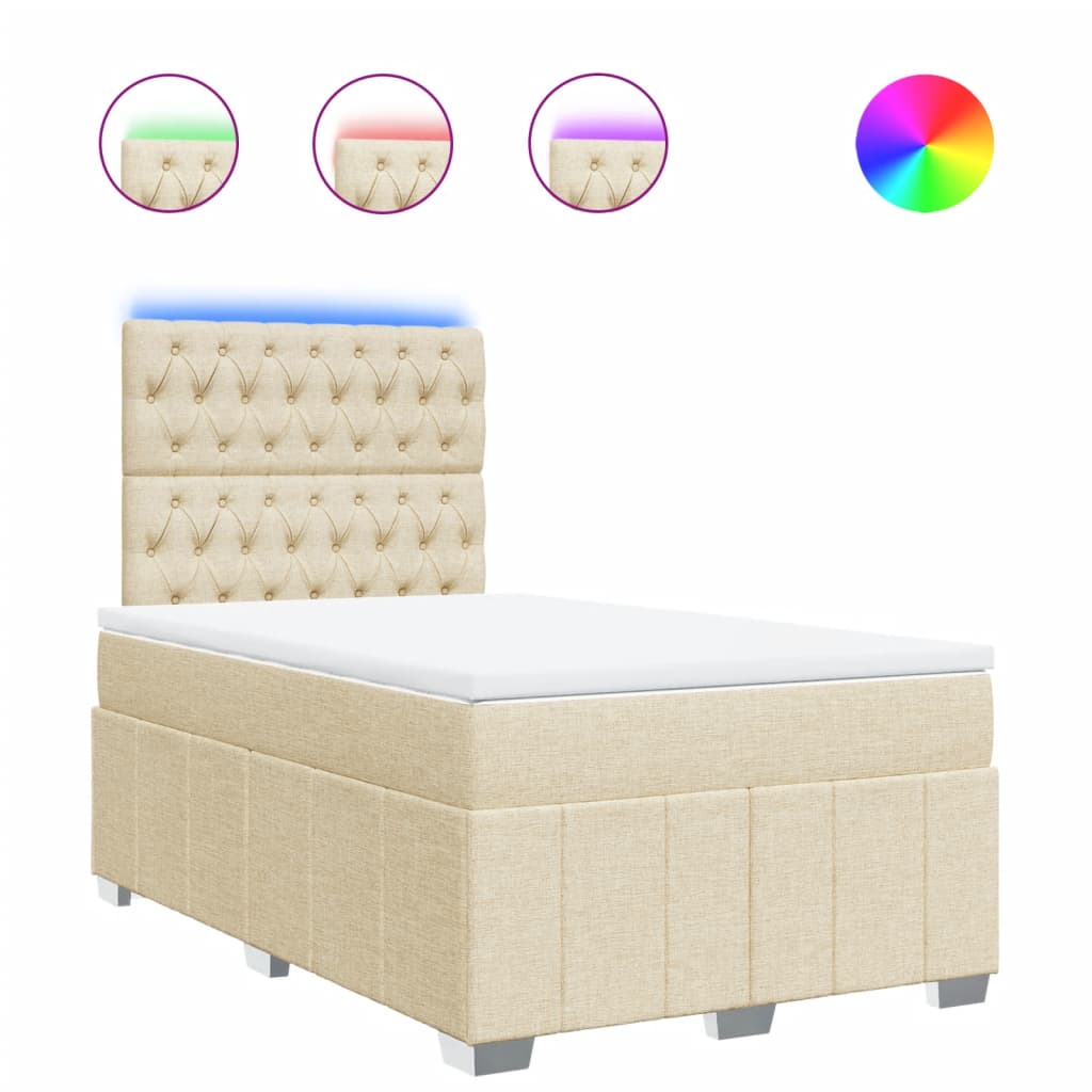 Sommier à lattes de lit avec matelas crème 120x190 cm tissu - XIOS