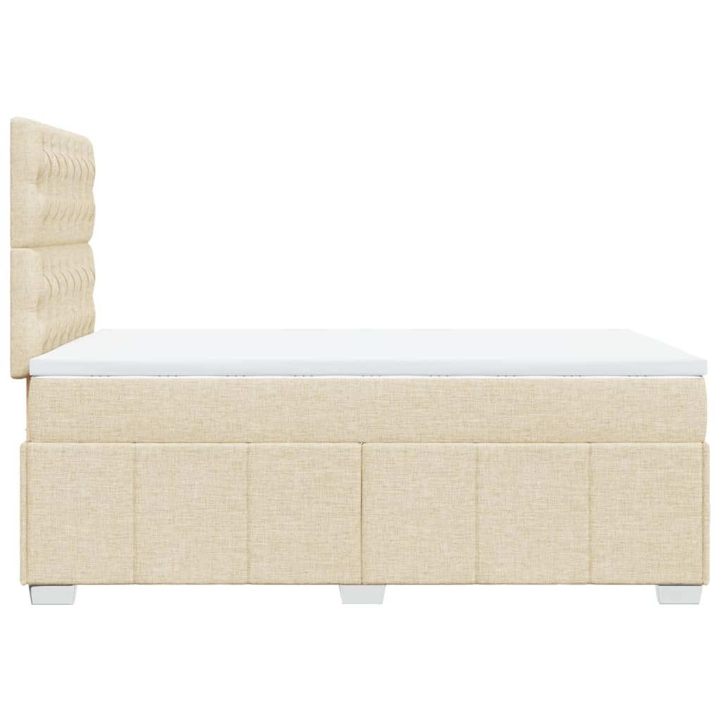 Sommier à lattes de lit avec matelas crème 120x190 cm tissu - XIOS