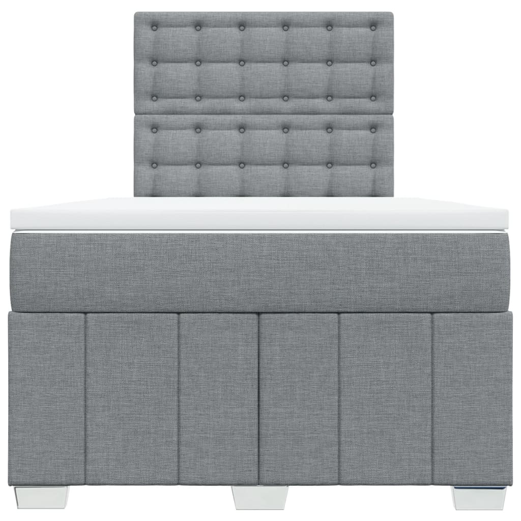 Sommier à lattes de lit et matelas gris clair 120x190 cm tissu - XIOS