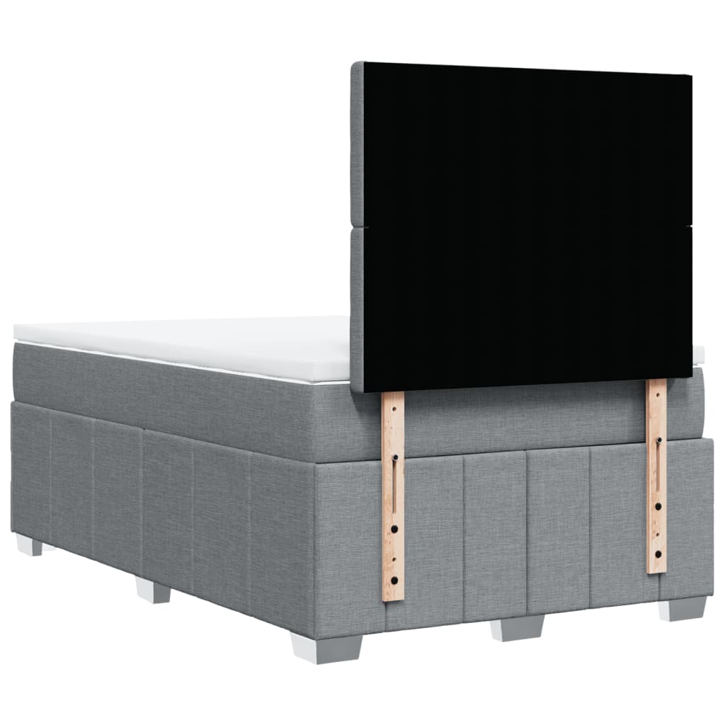 Sommier à lattes de lit et matelas gris clair 120x190 cm tissu - XIOS