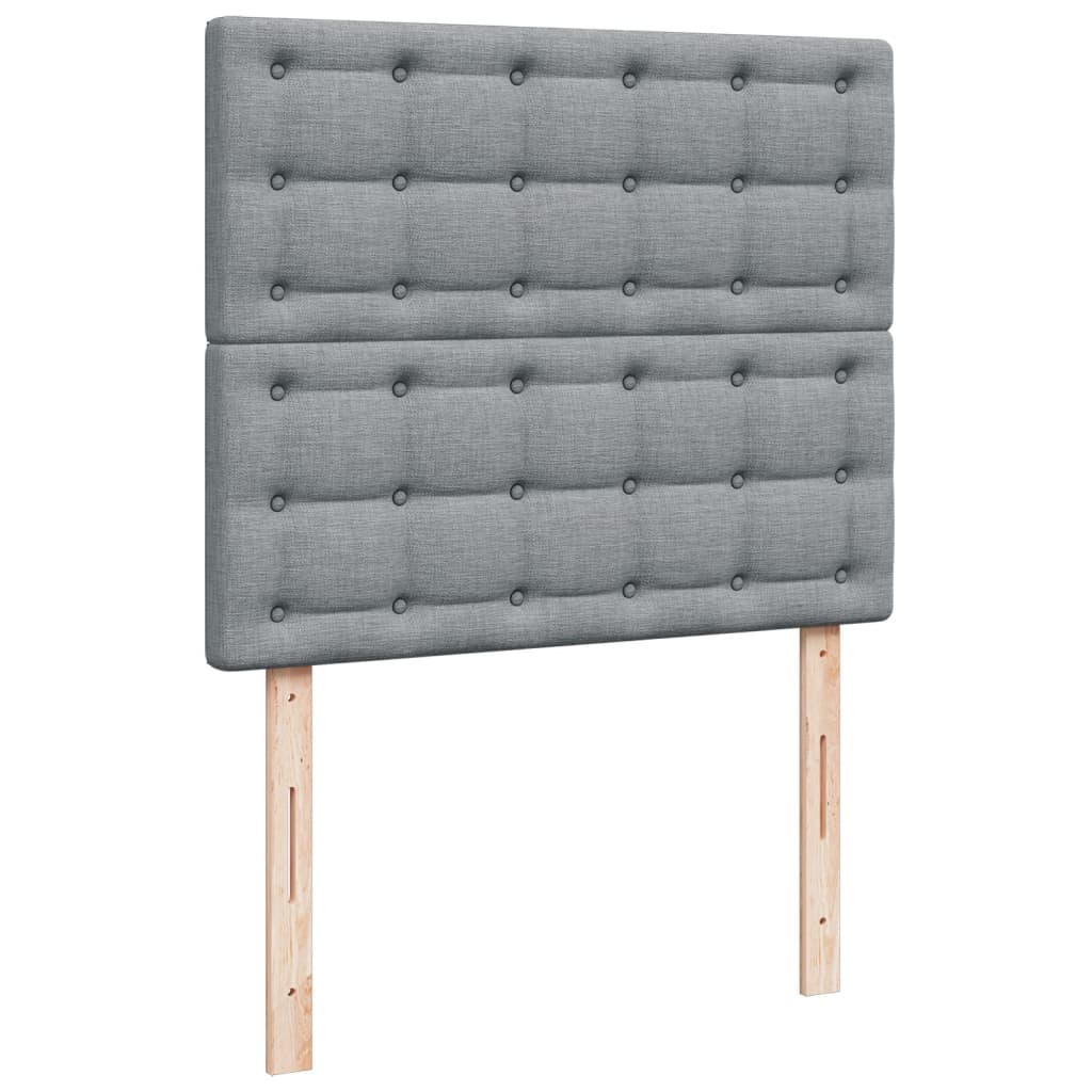 Sommier à lattes de lit et matelas gris clair 120x190 cm tissu - XIOS