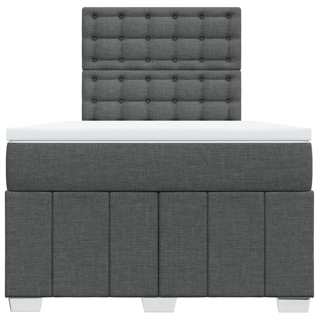 Sommier à lattes de lit avec matelas gris foncé 120x190cm tissu - XIOS