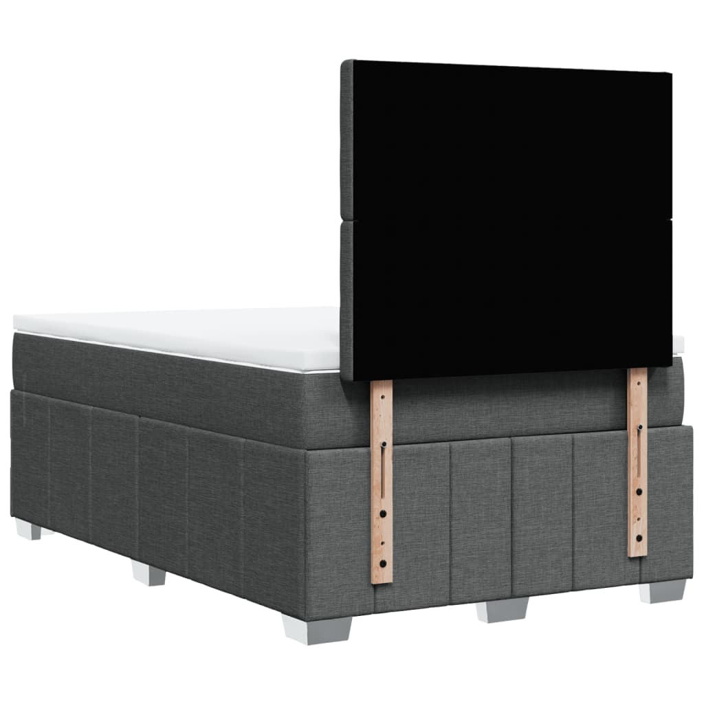 Sommier à lattes de lit avec matelas gris foncé 120x190cm tissu - XIOS