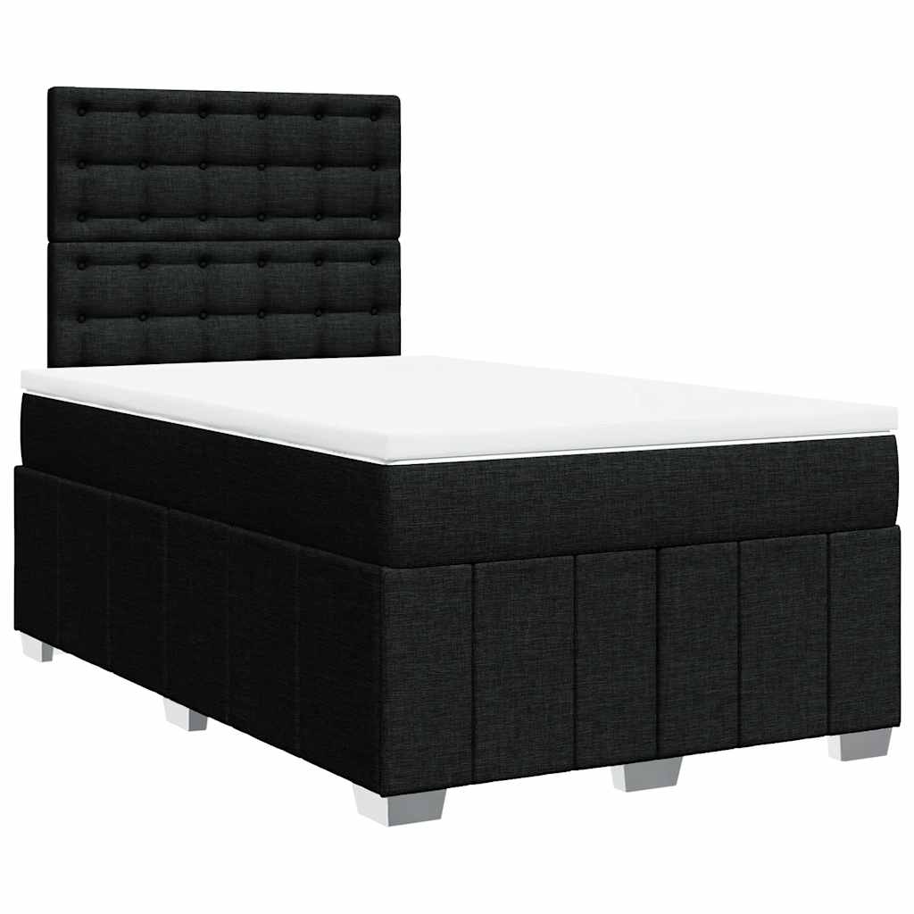 Sommier à lattes de lit avec matelas noir 120x190 cm tissu - XIOS
