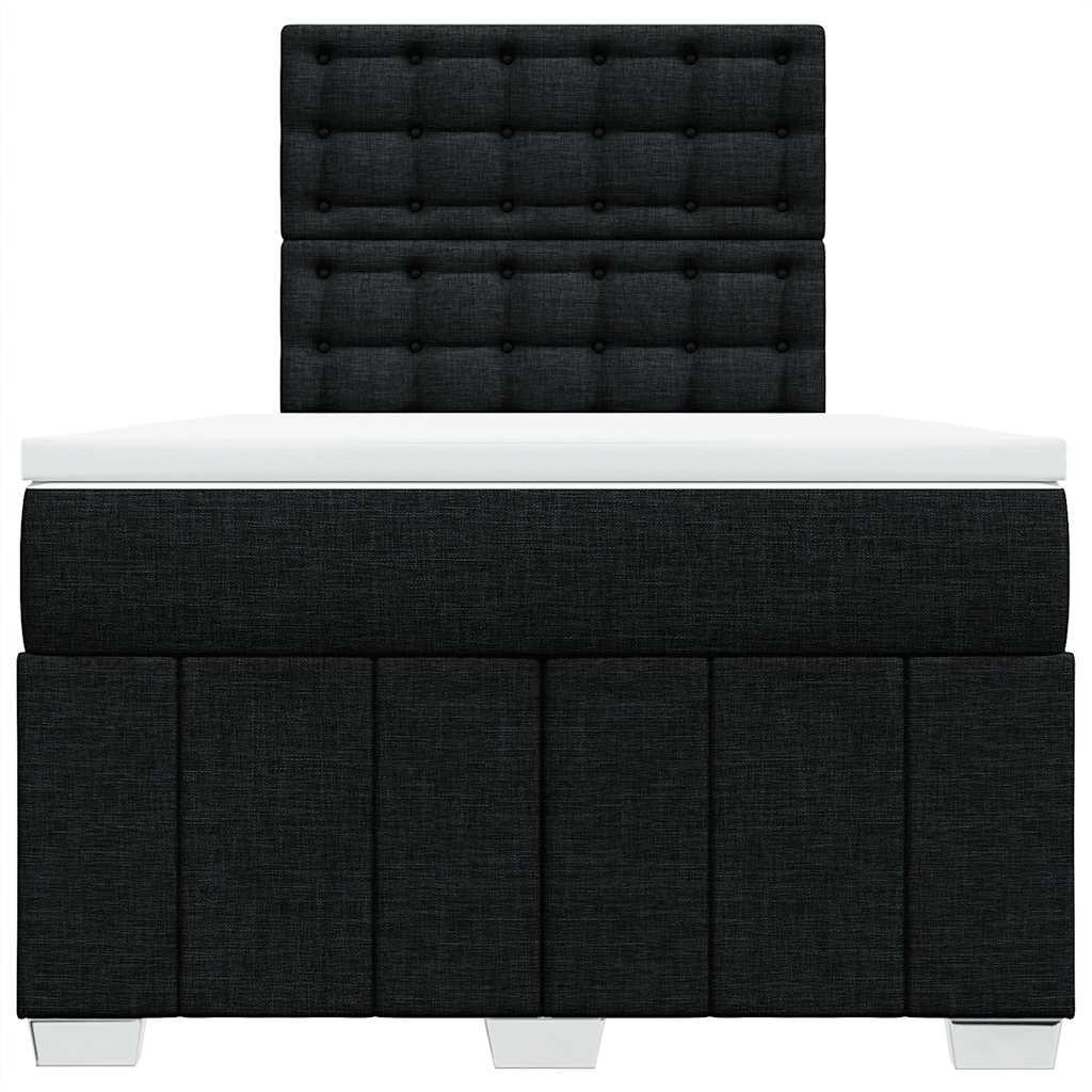 Sommier à lattes de lit avec matelas noir 120x190 cm tissu - XIOS