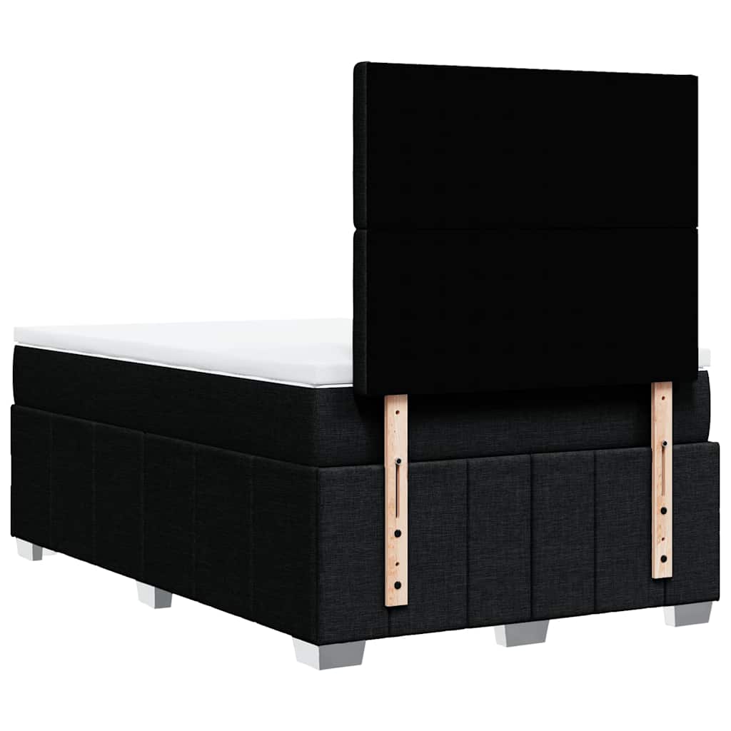 Sommier à lattes de lit avec matelas noir 120x190 cm tissu - XIOS