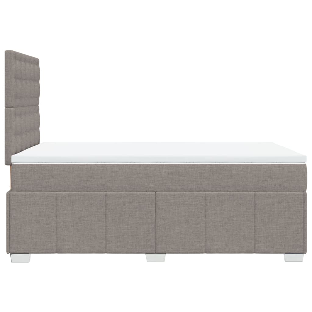 Sommier à lattes de lit avec matelas taupe 120x190 cm tissu - XIOS