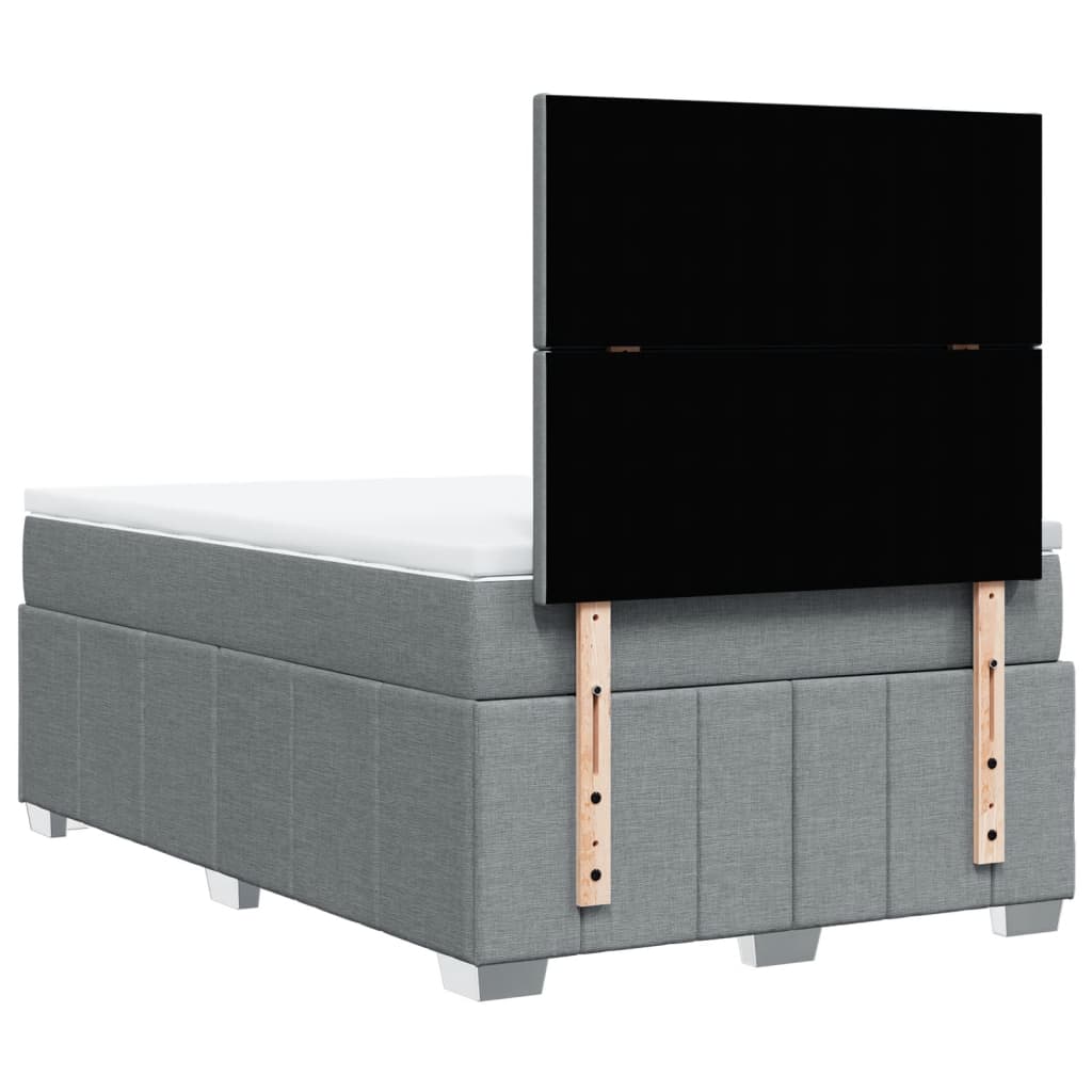 Sommier à lattes de lit avec matelas Gris clair 120x200cm Tissu - XIOS